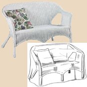Bosmere C644 Wicker Love Seat Cover 58-Inch Long x 36-Inch Deep x 36-Inch High