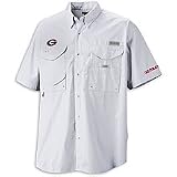 Columbia NCAA Men's Georgia Bulldogs Collegiate Bonehead Short Sleeve Shirt (White, Small)
