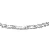 14K White Gold Sparkling Singapore 6 Strand Bracelet - 07.50 inches