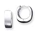 Sterling Silver Wide Hollow Square Hoop Earrings
