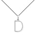 18ct White Gold Diamond 'D' Initial Pendant. 18inch chain included