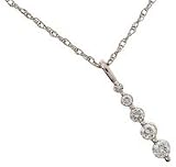 14K White Gold Five Stone Diamond Pendant, 0.25 CTW