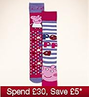 2 Pairs of Assorted Peppa Pig Socks