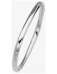 5mm 14k High Polished White Gold Bangle Bracelet
