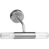 Badezimmerleuchte Wandleuchte 2-flammig Metall Nickel matt Glas opal satiniert Breite 255mm inklusive Leuchtmittel