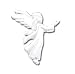 Solid Sterling Silver Angel Brooch Pin