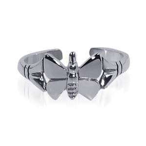 Cute Butterfly Design Toe Ring Sterling Silver Toering