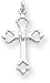 White Enameled Cross Charm, Sterling Silver