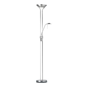 Mother And Child Floor Lamp With A Satin Chrome Finish