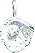 Sterling Silver Diamond Cut Baseball Glove Charm