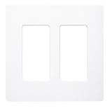 Lutron Two-Gang Wall Plates Claro-style White