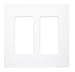 Lutron Two-Gang Wall Plates Claro-style White