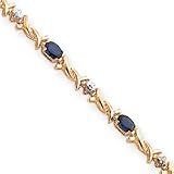 14k Emerald Diamond Bracelet - 7 Inch - Box Clasp