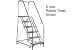 2 Step Aluminum Rolling Ladder, 16W Grip Step, W/O Handrails