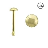 14K Solid Gold Nose Bone Ring 2mm Disc 22G FREE Nose Ring Backing