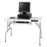 Folding Computer Table, 47-1/2x29-3/4x28-3/4, Light Gray