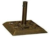 DC America UBP14181-BR Square Cast Stone Umbrella Base, Made from Rust Free Composite Materials, Bronze Powder Coated Finish