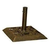 DC America UBP14181-BR Square Cast Stone Umbrella Base, Made from Rust Free Composite Materials, Bronze Powder Coated Finish