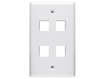 Networx 4 Port Keystone Faceplate - Single Gang - White