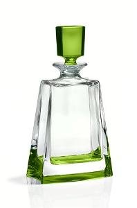 22oz. Green Crystal Decanter - Hamilton Collection - Bohemia Crystal - Made In Czech Republic