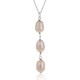 Sterling Silver Baroque Freshwater Cultured Pink Pearl Drop Pendant