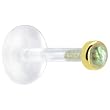 16 Gauge 5/16" Solid 14KT Yellow Gold 2mm Genuine Labradorite Bioplast Tragus Earring Stud