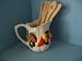 MIXED FRUIT 3-D Ceramic Pitcher & Utensils Set NEW