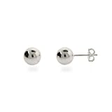 Eve's Addiction Classic 8mm Mens Silver Bead Earrings