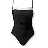 Miraclesuit Black One Piece Swimsuit w/White Trim 10