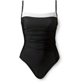 Buy Miraclesuit Black One Piece Swimsuit w White Trim 10