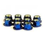 RACERS EDGE 3MM FLANGE LOCK NUT BLUE (4) - RCE10255B by Racers Edge