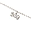 9"+1" Extension Rhodium Plated Anklet with CZ Bone