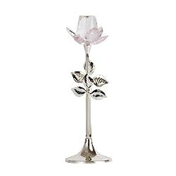 Shannon Crystal by Godinger Faceted Rose Crystal Sculpure