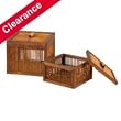 Household Essentials ML-6238 Bamboo Square-Shaped Box with Lid, Set of 2