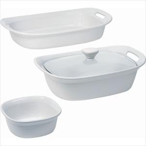 Corningware 4pc Set Etch White Linen