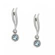 Sterling Silver Dangle Stud Earrings Genuine Blue Topaz