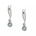 Sterling Silver Dangle Stud Earrings Genuine Blue Topaz