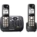 Image of Panasonic KX-TG6582T DECT 6.0 PLUS Link-to-Cell via Bluetooth Cordless Phone with Answering System, Metallic Black, 2 Handsets