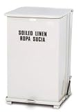 United Silent Defender 40 gallon Steel Quiet Step Can White Waste Receptacle QST40ERBWH