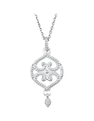 Granulated Design Fashion Dangle Pendant or Necklace Pendant Sterling Silver 85345