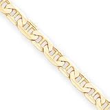 14k 4.5mm Flat Anchor Chain Necklace - 20 Inch - Lobster Claw - JewelryWeb