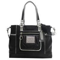 Coach Poppy Leather Multifunction Business Shopper Bag Purse Tote 14370 Onyx Black