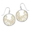 .925 Silver & 14k Gold Overlay Cutout Circle Earrings