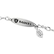 Stainless Steel Oakland Raiders Logo Dangle ID Bracelet