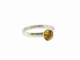 Round Yellow Sapphire Stacking Ring in Platinum by Gurhan