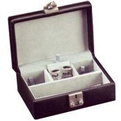 Men's Cufflinks Jewelry Box Case in Genuine Black Leather