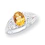 Sterling Silver Citrine ring - Size 6 - JewelryWeb