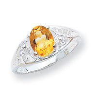 Buy Sterling Silver Citrine ring - Size 7 by JewelryWeb
