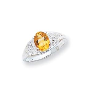 Buy Sterling Silver Citrine ring - Size 6 by JewelryWeb