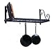 Enclume DR3 Decor Collection Bookshelf with Grid Wall Rack, Hammered Steel